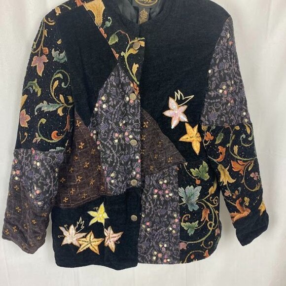 Alex Kim 90's Patchwork Wearable Art Multicolor Blazer Women's Large. - Picture 2 of 11
